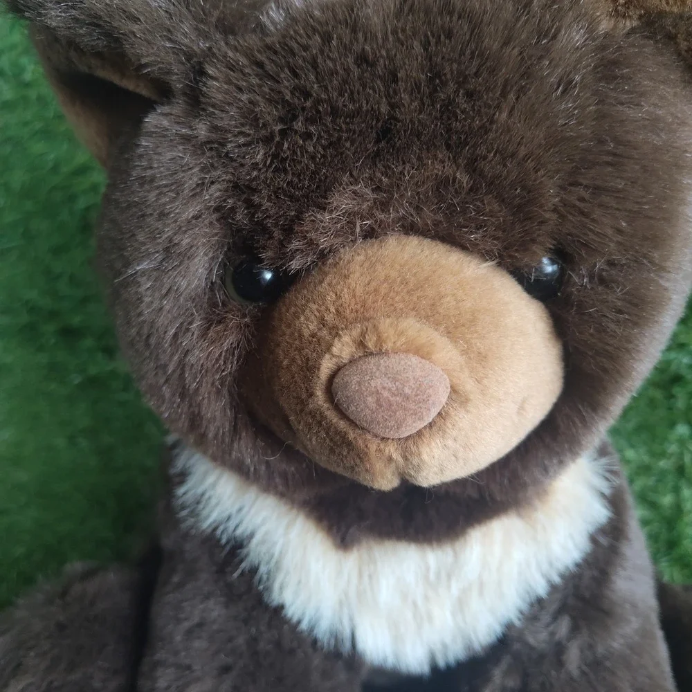 America Wego 10 Inch Sitting Bear Chocolate Brown Plush Stuffed Animal Vintage